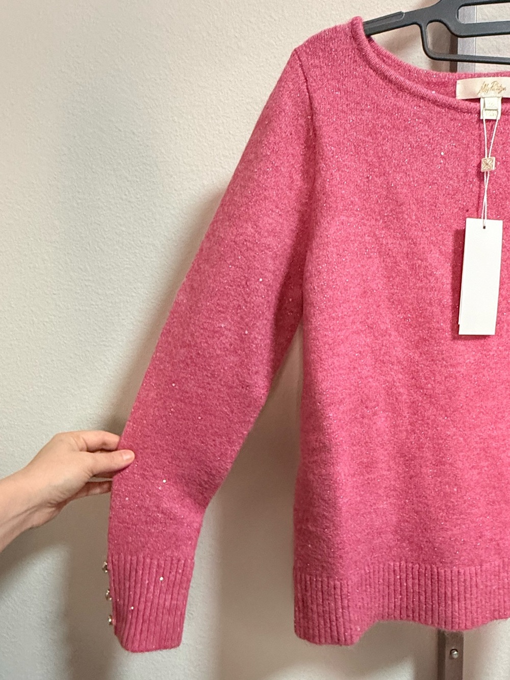 NWT Lilly Pulitzer Lola Sequin Sweater in Confetti Pink Metallic - Picture 12 of 16